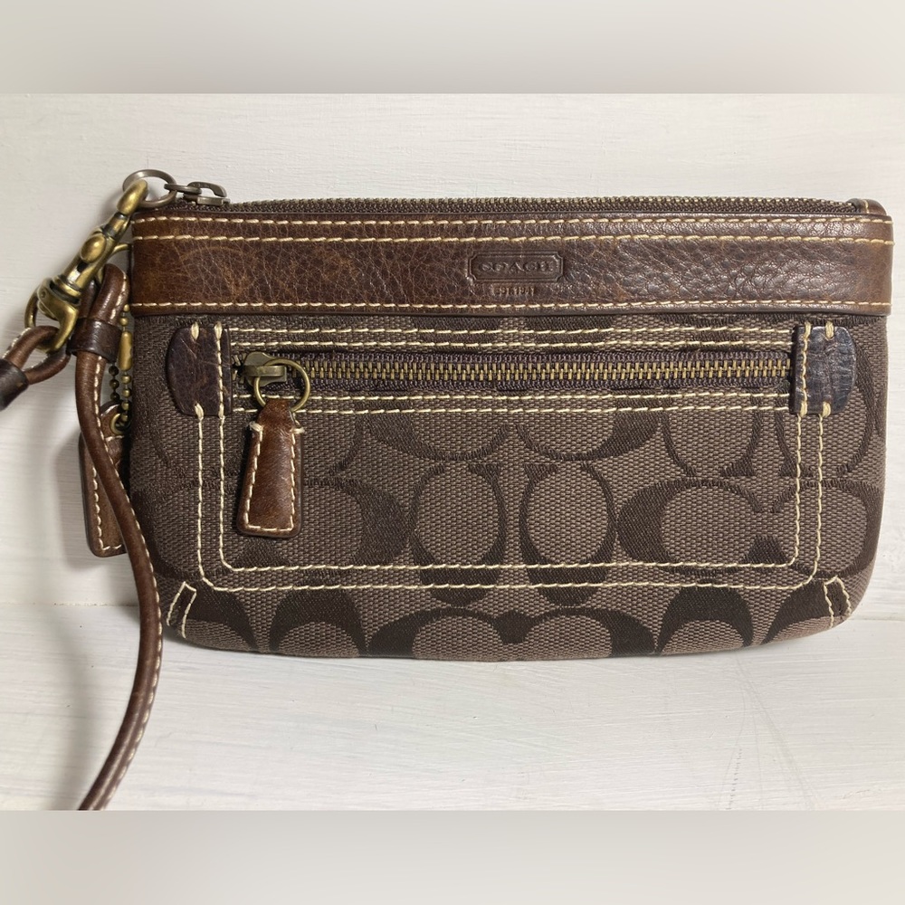 Coach Wristlet Brown Wallet